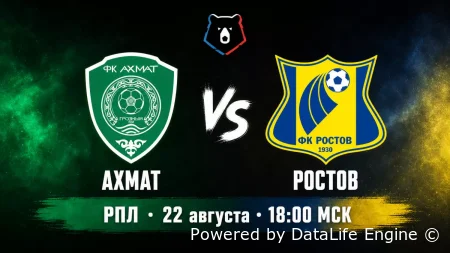 (РПЛ) Ахмат vs Ростов прямая трансляция 22 августа 2026 смотреть онлайн бесплатно